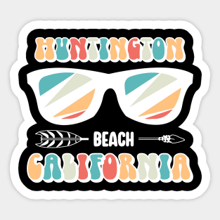Huntington Beach California Vacation Retro Sticker